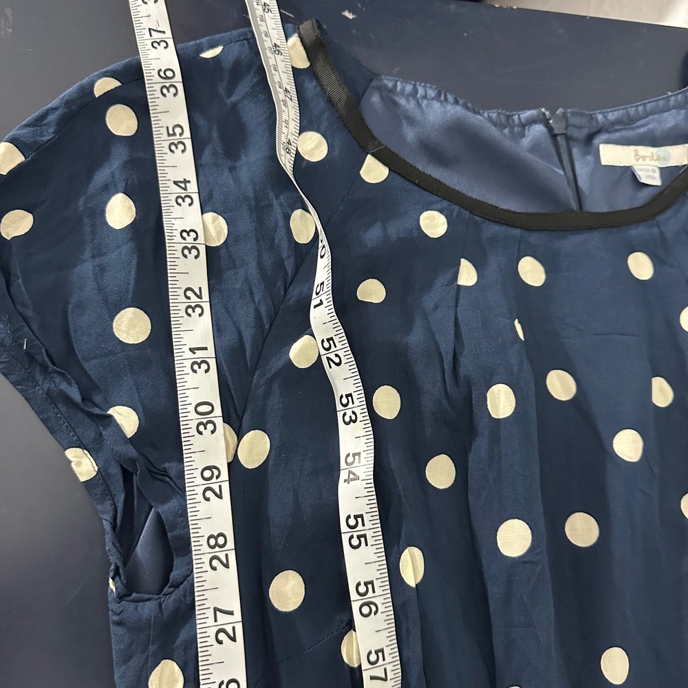 Boden Easy Day Polka Dot Above Knee‎ Dress Blue 14 Business Casual French Girl - Picture 9 of 10